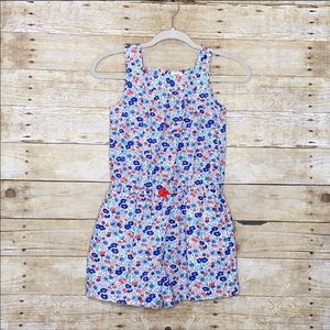 MINI BODEN Sz 10 FLORAL PRINT COTTON ROMPER